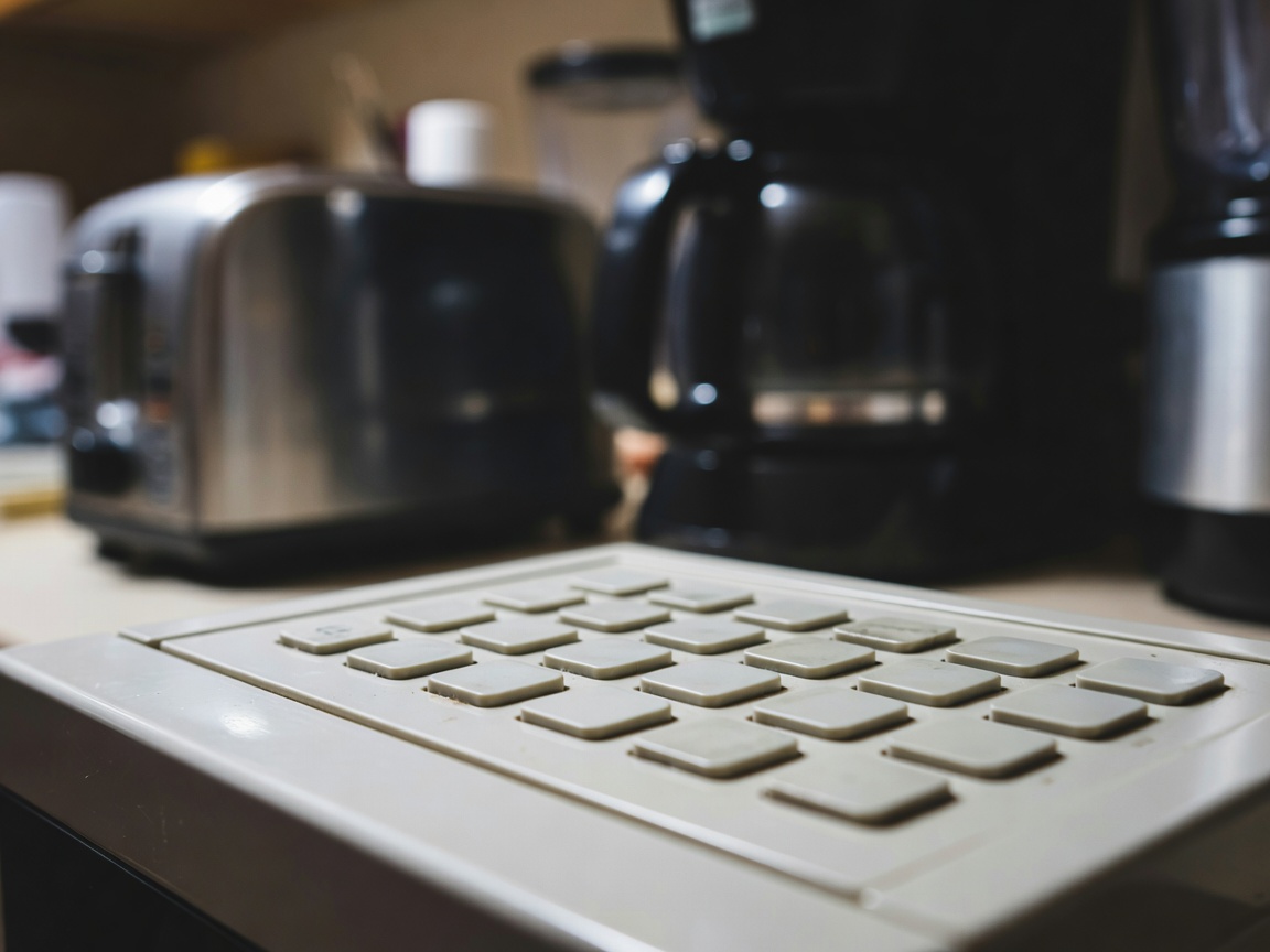 Macro shot of a microwave keypad